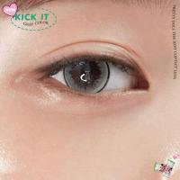 ราคา คอนแทคเลนส์ รุ่น Kick It ยี่ห้อ Pretty doll มีสีเทา ตาล Gray Brown มีค่าสายตา (17969087723)