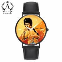 ราคา HotBruce Lee Quartz Watch แฟชั่น Casual All Black Leather Wristwatch For Movie Fans (20290052684)