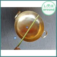 ราคา กระทะทองเหลือง เบอร์18 กว้าง 38 cm หนา 1 มิล ใช้ทำขนมบัวลอย ทองหยิบ ทองหยอด ฝอยทอง ถูกที่สุด (8168226260)