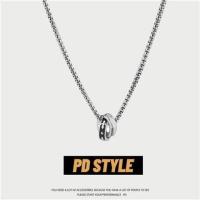 ราคา สร้อยคอแหวนคู่อักษรโครเกต์ขาวดำอัศวิน Chivalry Black and White Croquet Letter Double Ring Necklace (20823235147)