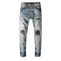 ราคา AMIRI Biker กางเกงยีนส์ผู้ชาย Slim Fit Straight Knee Ripped Stretch Men S Trousers (16951201949)