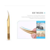 ราคา ICONSIGN Gold Color Anti Static Stainless Steel Eyelash Curler tweezers (15406445382)