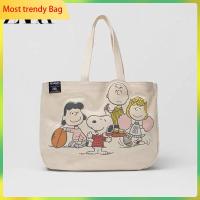 ราคา Zaras 2022ใหม่ Snoopy การ์ตูนผ้าใบกระเป๋าสะพายเวอร์ชั่นเกาหลีกระเป๋าถือสำหรับผู้หญิงที่มีคุณภาพสูงแฟชั่นกระเป๋าสาวมือช้อปปิ้งถุงสิริ (17644679917)