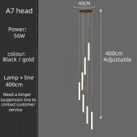 ราคา Led chandelier golden black long line hanging long branch chandelier compound attic living room staircase mall Chandelier (12725981098)