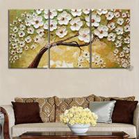 ราคา Fengyide ไม่มีกรอบ 40X60cmX3p โชคดีต้นไม้ดอกไม้ 3 ชิ้นภาพวาดสีน้ำมันมือทาสีบนผ้าใบตกแต่งบ้าน ภาพสีน้ํามัน ง่ายๆ ภาพสีน้ํามันสวยๆ (8386348642)