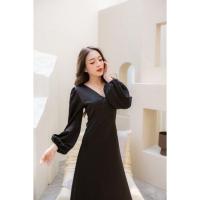 ราคา Basicnotbasics Lady dress เดรสยาวผ้าซาติน เดรสออกงาน ทรงสวยหรูดูแพง (18737403148)