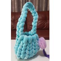 ราคา กระเป๋าถักไหมพรมกำมะหยี่ DIY ถักมือจากไหมพรมกำมะหยี่ (18670284839)