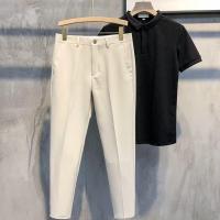 ราคา CODcaizhu45 Korean Casual Slim Fit Straight Cut Khaki Formal Office Cropped Suit Pants Men Seluar Slack Lelaki (19704684679)