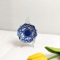 ราคา พานเชิง 8 นิ้ว พานตัดขา พานเซรามิค ลายไทย ลายคราม จานเชิงถวายพระ เนื้อเงางาม เซรามิคเคลือบอย่างดี (21290576294)