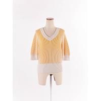 ราคา uniqlo เสื้อไหมพรมถักแขนสั้น ป้ายแบรนด์ระบุไซส์ S Preloved (20614023664)