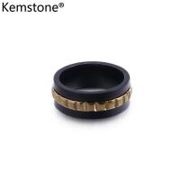 ราคา Kemstone แหวนสแตนเลสชุบทองสำหรับผู้ชายเครื่องประดับแฟชั่นที่เรียบง่าย (13390936407)