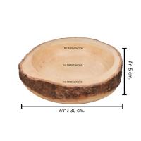 ราคา ชามไม้มะม่วง สีเนื้อไม้ ติดเปลือก ขนาด กว้าง30 สูง5 (17526256234)
