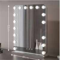 ราคา kingdom ไฟ LED 3สีโคมไฟชดเชยห้องนอนโคมไฟความงามอัจฉริยะพร้อมปลั๊กกระจกตั้งโต๊ะกระจกสมาร์ทกระจกกระจกสำหรับตกแต่งโรงแรมกระจกแบบสัมผัสกระจกเจ้าหญิงหลากสี (17301353422)