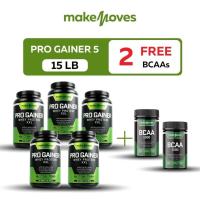 ราคา MakeMoves Whey ProGainer สูตรเพิ่มน้ำหนัก สีเขียว 5กระปุก แถม BCAA 2กระปุก (21286713603)