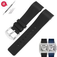 ราคา Suitable for Cartier Santos rubber strap for men and women Santos100 Santos silicone bracelet wrist strap replacement JYUE (20518613989)