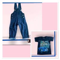 ราคา เอี๊ยมยีนเด็กขายาว ชุดเอี๊ยมเสื้อเชิ้ตแขนยาว Mario ชุดเอี๊ยมเสื้อยืดสีดำ (19648421462)