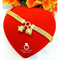 ราคา สร้อยข้อมือเลส B335 หนัก 1 บาท ลายโรมิโอ งานฟทองเคลือบแก้ว ทองไมครอน ทองสวยเลสข้อมือ (19750642630)