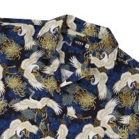 ราคา WEES x Hawaii เสื้อฮาวาย ลายนกกระเรียนมงกุฎแดง ผ้าคอตตอนญี่ปุ่น เสื้อเชิ้ตแขนสั้น กระดุมกะลา (12205173841)