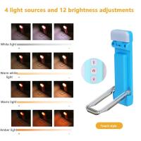 ราคา LSHUO โคมไฟอ่านหนังสือตั้งโต๊ะข้างเตียงแบบพกพาโคมไฟอ่านหนังสือแบบหนีบหนีบมีที่จับเวลาชาร์จไฟ USB ไฟอ่านหนังสือไฟอ่านหนังสือขนาดเล็ก (20813487042)