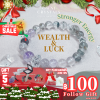 ราคา OwniCrystals Herkimer Diamond Super Seven Green Phantom Quartz Garnet หินโกเมนหินแก้วโป่งข่าม หินซุปเปอร์เซเว่น เฮอร์คิเมอร์ ไดมอนด์ กำไลหินแท้ Natural crystal bracelet กำไล กำไลข้อมือ ผู้หญิง กำไลหิ 