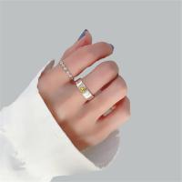 ราคา Sanhe แหวนสตรีแบบเกาหลีแหวนแฟชั่นหน้ายิ้มสีเงินปรับได้ปี925 (10608826705)