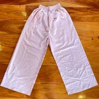 ราคา กางเกงขายาวผ้าไหมอิตาลี สีพื้น Freesize ขากระบอกกว้าง มีซับในขาสั้น (14159561991)