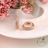 ราคา ต่างหูห่วงเล็ก ต่างหูเพชรcz ทอง18k ทอง 24k สินค้าพร้อมส่ง (18791353855)