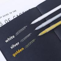 ราคา ปากกาเน้นข้อความ3ชิ้นโลหะปากการะบายสีน้ำสีอะนิเมะสีทองสีเงินแปรงสีขาว0 6มม (20830858569)