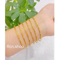 ราคา กำไลข้อมือ สีทอง24k แบบสวม สีทองสวยเหมือนทองแท้ สินค้าขายชิ้นละ พร้อมส่ง (20713393320)