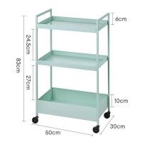 ราคา HG ชั้นวางของ3ชั้น รถเข็นเหล็ก ชั้นวางของมีล้อ IKEA รถเข็นอาหาร Rolling Cart Shelf ชั้นวางโครงเหล็ก กันสนิม เคลื่อนย้ายสะดวก (21048690389)