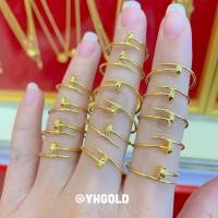 ราคา แหวนตะปู YHGOLD แหวนตะปู น้ำหนัก0 6กรัม 1กรัม ทองคำแท้96 5 ขายได้จำนำได้ (15687958555)