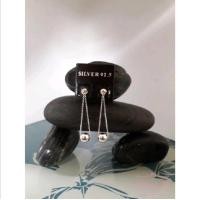 ราคา ต่างหู เงิน แท้ 92 5 ลายลูกตุ้มร้อยโซ่ (20901770842)