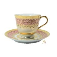 ราคา แก้วกาแฟทองนูนเบญจรงค์ ลายเปลวเทียนสีชมพู (20611244891)