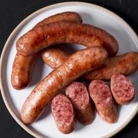 ราคา ไส้กรอกเยอรมันพรีเมี่ยม เนื้อแบรงกัสบรั่นดี สูตรโฮมเมด 500g Barbestro บาร์เบสโทร Brandy Brangus German Sausage เนื้อ ไส้กรอกเนื้อ เนื้อวัว (20929384116)