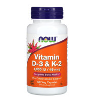 ราคา Exp2025 วิตามินดี วิตามินเค Now Foods Vitamin D3 K2 1000 IU 120 Veg Capsules (20970723415)