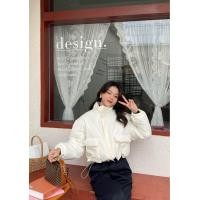 ราคา พร้อมส่ง แจ็คเก็ตเกาหลี บุพอง แบบสั้น รูดเอว (20812016407)