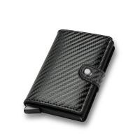ราคา คาร์บอนไฟเบอร์กระเป๋าใส่บัตรเครดิตกระเป๋าสตางค์ Rfid สมาร์ทโลหะบาง Pop Up Minimalist กระเป๋าสตางค์สีดำขนาดเล็กกระเป๋าโลหะ Vallet (21170418475)