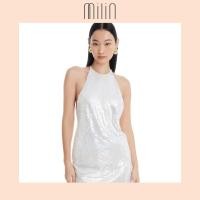 ราคา MILIN Halter Neck Backless Tie fastening Sequin Top เสื้อผ้าเลื่อมคล้องคอเปิดแต่งหลังสายมัดแบบผูกด้านหลัง Radiant Top 42 (20665842411)