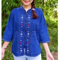 ราคา เสื้อหม้อฮ่อมงานปัก สินค้าใหม่ ผ้านิ่ม ใส่สบาย ลายปักน่ารักๆ งานฟอกนิ่ม (14094482836)