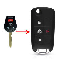 ราคา กุญแจพับ Nissan March Almera juke sylphy แบบ 4 ปุ่ม พร้อมโลโก้ (9777654671)