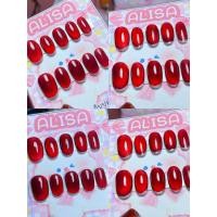 ราคา เล็บปลอม ทรงอัลมอนด์สั้น สีแดงลูกแก้ว (21195421151)