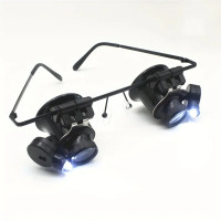 ราคา 20X แว่นขยายแบบสวมหัวสำหรับเครื่องประดับ ไฟ LED สองหัวสำหรับการประเมินเครื่องประดับแว่นขยายกำลังสูงแบบโบราณ (21171140272)