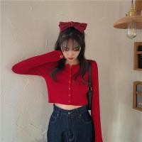 ราคา Grace Chili 5203 เสื้อครอป เสื้อไหมพรม ตัวสั้น แขนยาว ติดกระดุมหน้าถอดได้ คอกลม สไตล์เซ็กซี่ (10450579665)