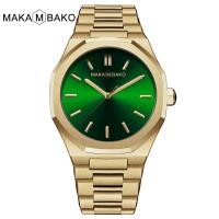 ราคา MAKAMBAKO สายเหล็กสแตนเลสผู้ชายสีดำกันน้ำควอตซ์ M 5015นาฬิกาแฟชั่นเรียบง่าย (18020044776)