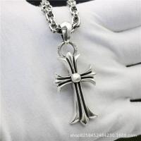 ราคา High Quality Chrome Heart 925 sterling silver ch Thai silver cross pendant ins letter necklace (18691869591)
