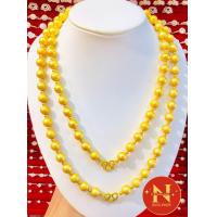 ราคา สร้อยคอ เม็ดประคำพ่นทรายเม็ดประคำฉลุจิกเพชรตัดลาย ขนาด 10 มิม น้ำหนัก 5 บาท ทองหุ้ม ทองชุบ งานสวยเสมือนจริง นพคุณห้างทอง (19475899705)