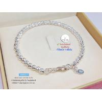 ราคา กำไลเงินแท้92 5 แบบร้อยเม็ดเงินอิตาลี ขนาด 4 mm Free size 6 6 5 นิ้ว เรือนเงินแท้ (20670043632)