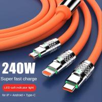 ราคา ZHIKEสายชาร์จ 3 in 1 สายชาร์จเร็ว type c สายชาร์จเร็ว micro usb iOS ชาร์จเร็ว หัวชาร์จ แท้ ที่ชาร์จ 240W 6A Super Fast Charge 3 in1 Charging cable Charger adapter (21174265324)