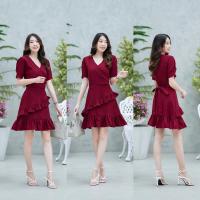 ราคา lalanta เสื้อผ้าแฟชั่น เสื้อผ้าผู้หญิง ชุดเดรส สีแดง พร้อมส่ง (15245422016)