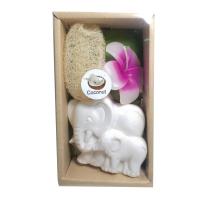 ราคา ลีลาวดีสมุนไพร กิฟเซทสบู่ช้างใยบวบสีขาว กลิ่นมะพร้าว ช้างเผือกสิริมงคล Gift Set Luffa Handcrafted Soap Elephant White Coconut 100g (5627960590)